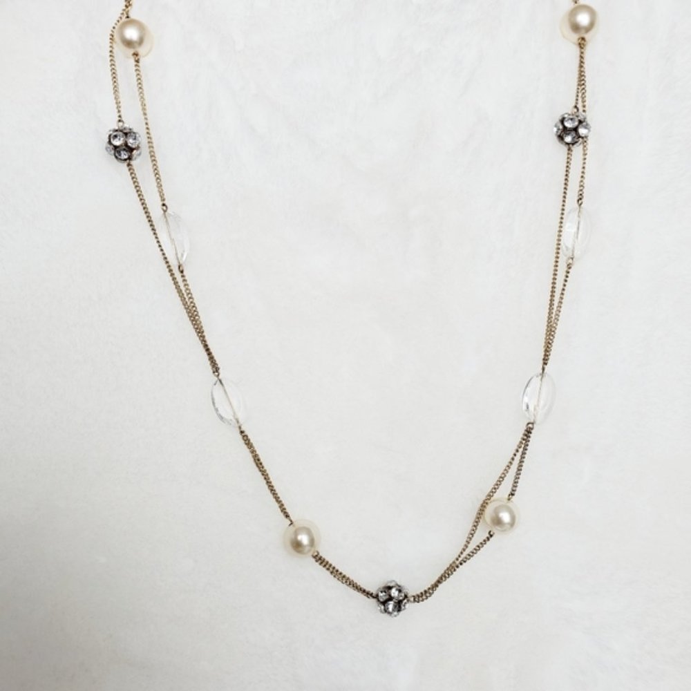 J. Crew Rhinestone Layered Statement Necklace